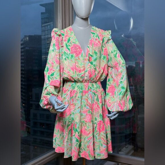 🆕 LILLY PULITZER 🧿 NWT Taviana Stretch Dress Coming in Hot Blue Horizon, Sz 12 - Picture 4 of 16